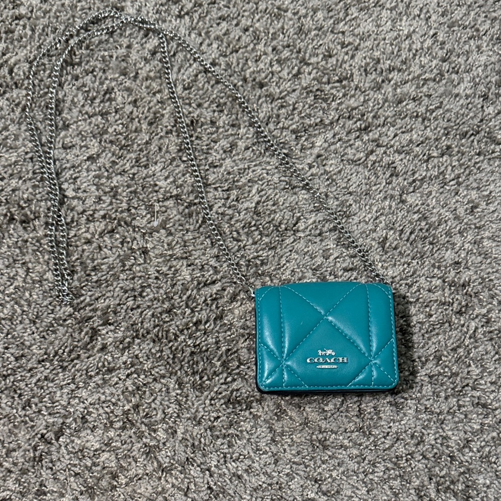 Coach Teal Mini Quilted Bag